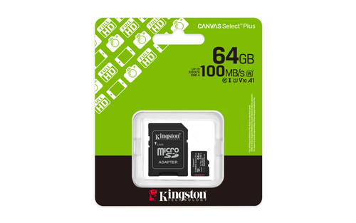 Miniatura 2 de Memoria Micro SD Kingston 64GB, Technology Canvas Select Plus Gen3, Velocidad 100 MB/s, Clase 10