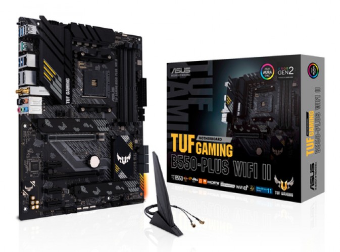 Tarjeta madre ASUS TUF GAMING B550-PLUS WIFI II Socket AM4, 4 DDR4-SDRAM, ATX, Wifi Si, Bluetooth Si