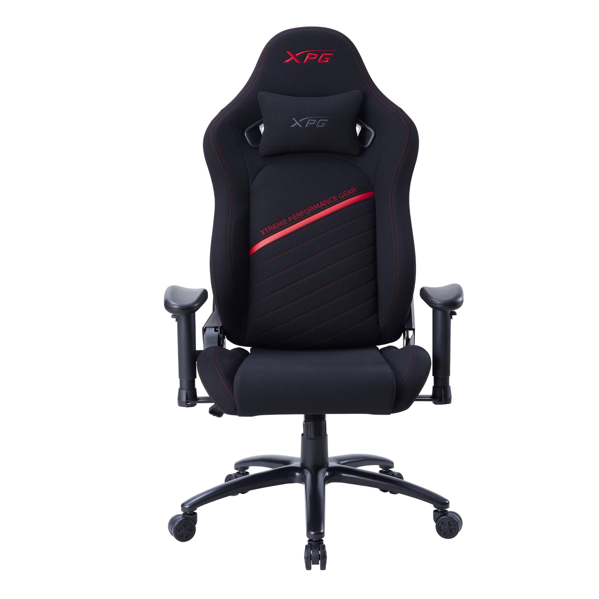 Silla Gamer XPG Nexus, Tela Antimanchas, Reclinable 155°, Repelente al Agua, Soporte Lumbar Integrado, Piston de gas C4, Soporta 125 kg, Negro/Rojo