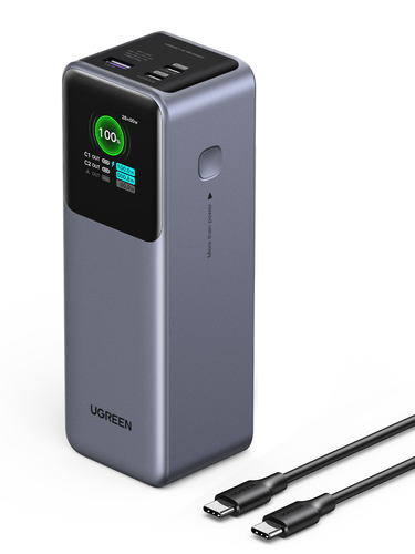 Miniatura 5 de Power Bank Ugreen 25000mAh, hasta 140W, Pantalla Inteligente, 1x USB-A, 2x USB-C, Gris