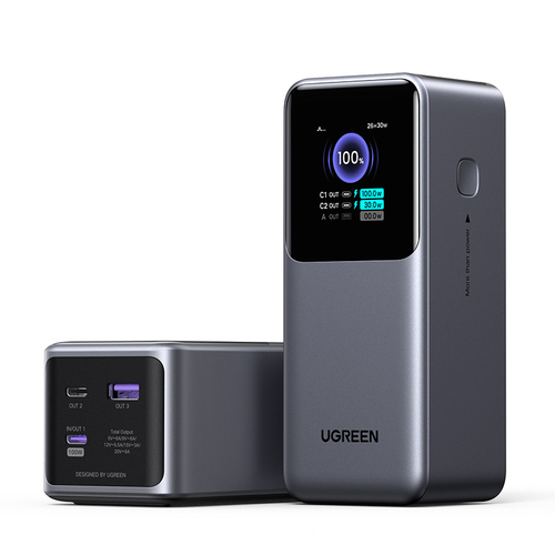 Miniatura 5 de Power Bank Ugreen 20000mAh 130W Fast Charging Powerbank 20000 mAh, Teléfono móvil/smartphone, Portátil/netbook, USB, Gris