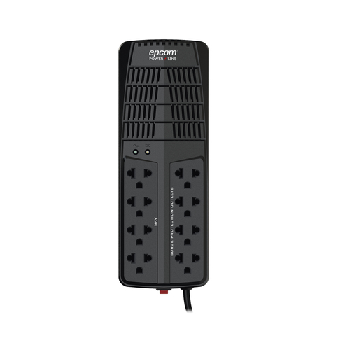 Miniatura 3 de Regulador Epcom EPL1000AVR 1 kVA / 500 W, Entrada 95 - 148 V, 8 salidas AC, Negro