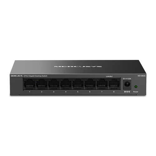 Switch Mercusys MS108GS No administrado, RJ-45 8, Gigabit Ethernet (10/100/1000), Negro