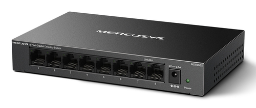 Miniatura 3 de Switch Mercusys MS108GS No administrado, RJ-45 8, Gigabit Ethernet (10/100/1000), Negro