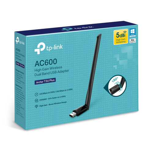 Miniatura 4 de Tarjeta de red inalambrica TP-Link Archer T2U Plus USB, Wi-Fi 5 (802.11ac), Negro