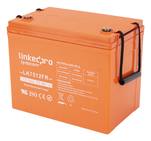 Bateria LinkedPRO LK7512FR Sealed Lead Acid (VRLA), 12 V, 75000 mAh, Naranja
