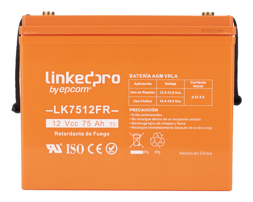 Miniatura 4 de Bateria LinkedPRO LK7512FR Sealed Lead Acid (VRLA), 12 V, 75000 mAh, Naranja