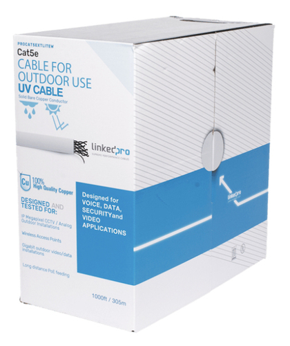 Bobina LinkedPRO PRO-CAT5-EXT-LITEW-V2 Cat5e, 305 m, U/UTP (UTP), Blanco
