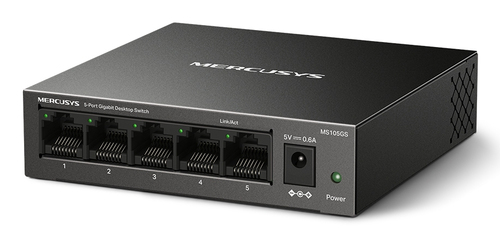Miniatura 4 de Switch Mercusys MS105GS No administrado, RJ-45 5, Gigabit Ethernet (10/100/1000), Negro