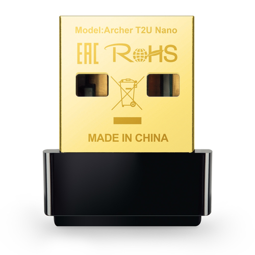 Tarjetas de red TP-Link Archer T2U Nano USB, 433 Mbit/s, Alámbrico, Negro