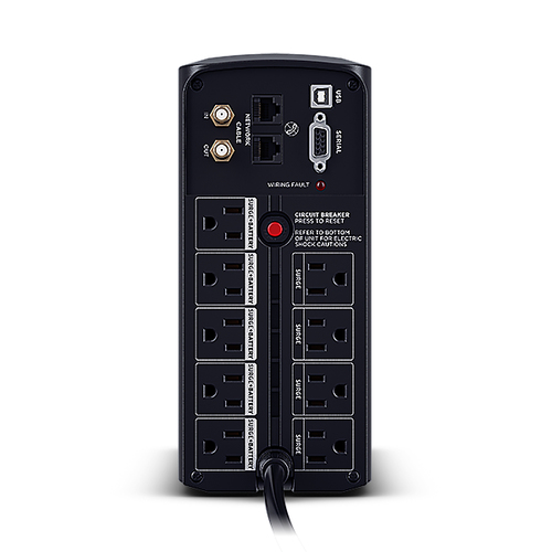 Miniatura 2 de No Break CyberPower LCD CP1000AVRLCDa 1 kVA / 600 W, 1080 J, Entrada 139 V, 9 salidas AC, Negro