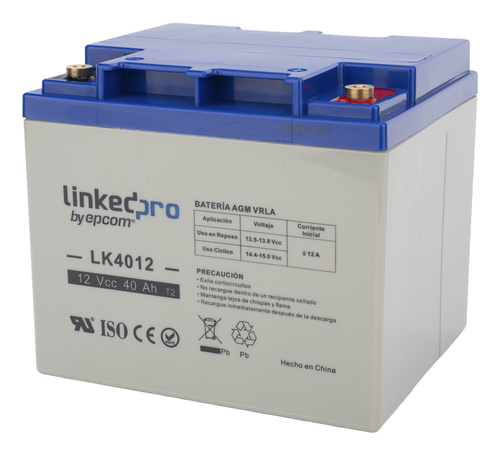 Bateria LinkedPRO LK4012 Sealed Lead Acid (VRLA), 12 V, 40000 mAh, Azul, Gris