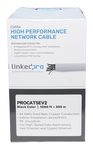 Miniatura 2 de Bobina LinkedPRO PRO-CAT-5E-V2 Cat5e, 305 m, U/UTP (UTP), Gris