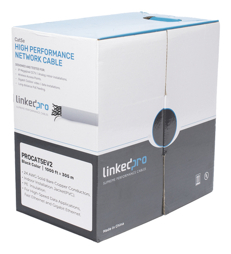 Miniatura 4 de Bobina LinkedPRO PRO-CAT-5E-V2 Cat5e, 305 m, U/UTP (UTP), Gris
