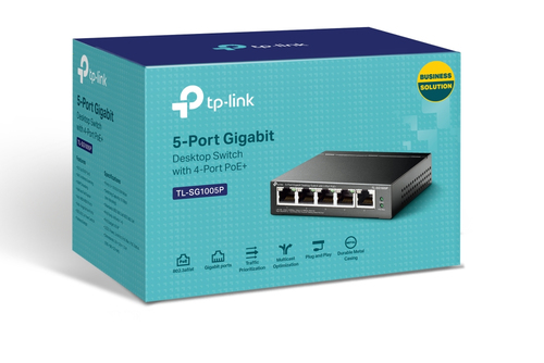 Miniatura 5 de Switch TP-Link TL-SG1005P No administrado, RJ-45 5, Gigabit Ethernet (10/100/1000), 4 POE, Negro