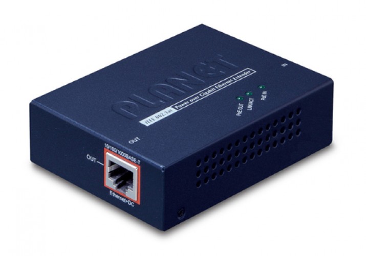 Extensor de red PLANET POE-E201 1000 Mbit/s, 2RJ-45, Azul