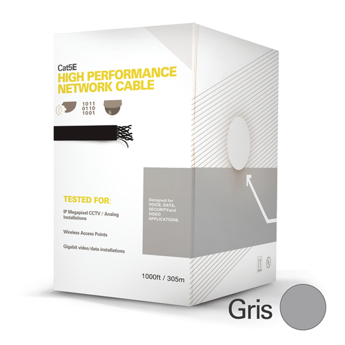 Bobina Syscom EP-CAT-5E-V2 Cat5e, 305 m, U/UTP (UTP), Gris