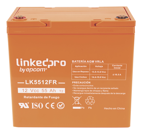 Miniatura 3 de Bateria LinkedPRO LK5512FR VRLA AGM, 12 V, 55000 mAh, Naranja