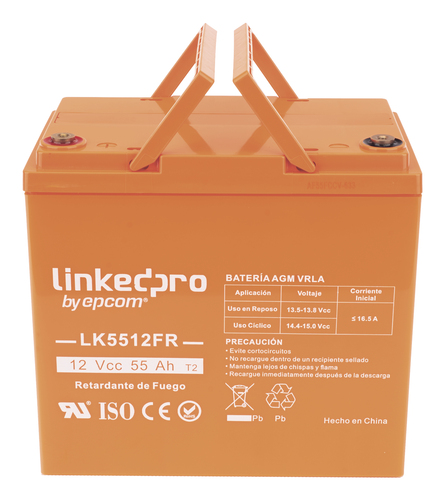 Miniatura 4 de Bateria LinkedPRO LK5512FR VRLA AGM, 12 V, 55000 mAh, Naranja