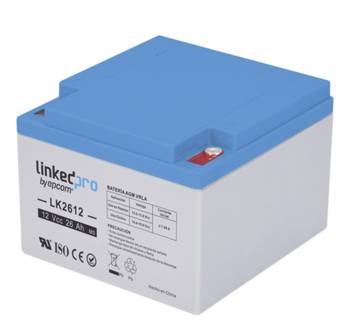 Bateria LinkedPRO LK2612 Sealed Lead Acid (VRLA), 12 V, 26000 mAh, Azul, Gris