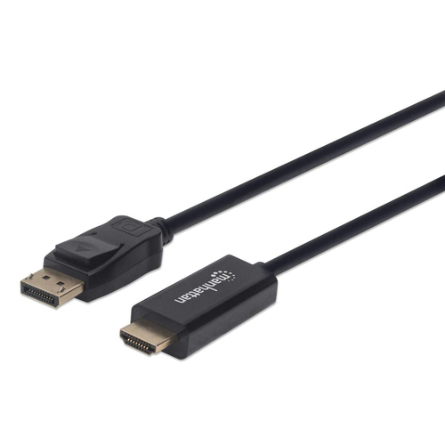 Adaptador vídeo Manhattan Cable DisplayPort a HDMI 1080p DisplayPort a HDMI, 1 m, Negro