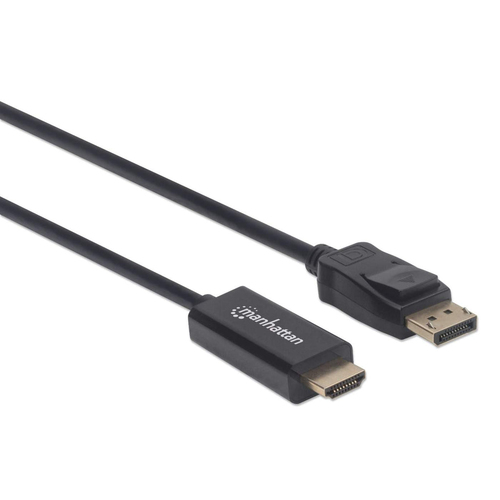 Miniatura 5 de Adaptador vídeo Manhattan Cable DisplayPort a HDMI 1080p DisplayPort a HDMI, 1 m, Negro