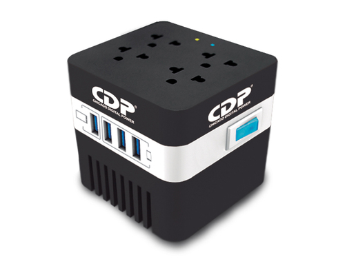 Miniatura 3 de Regulador CDP RU AVR 604 0.6 kVA / 300 W, Entrada 120 V, 4 salidas AC, Negro, Blanco