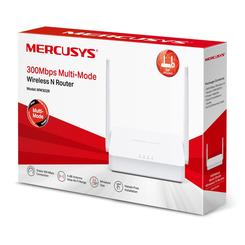 Miniatura 2 de Ruteador Inalámbrico Mercusys MW302R Wi-Fi 4 (802.11n), 3 RJ-45, 300 Mbit/s, Blanco