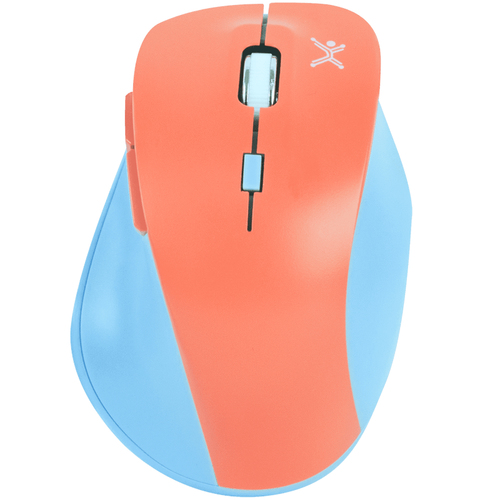 Mouse Perfect Choice Thumb 6 Botones, 1600 DPI, RF inalámbrico, 10 m, Azul, Naranja