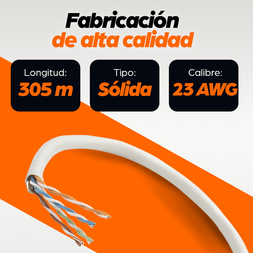 Miniatura 5 de Bobina Intellinet Cat6, 305 m, U/UTP (UTP), Gris