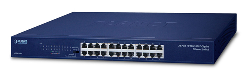 Switch PLANET GSW-2401 No administrado, RJ-45 24, Gigabit Ethernet (10/100/1000), 1U, Azul