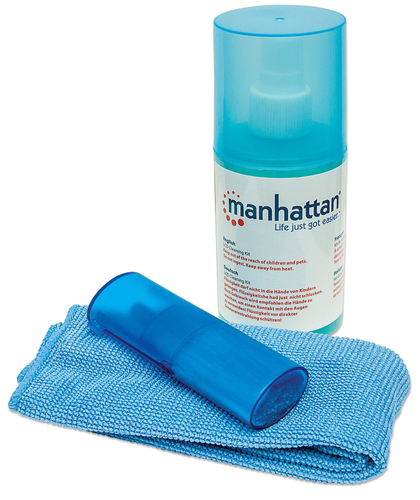 Miniatura 3 de Kit Limpiador Manhattan Equipo para Limpieza de Pantallas LCD Líquido y paños secos/húmedos para limpieza de equipos, Uso adecuado LCD/TFT/Plasma, 200 ml, Peso 520 g