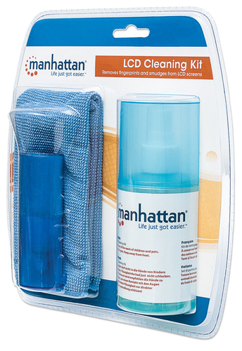 Miniatura 2 de Kit Limpiador Manhattan Equipo para Limpieza de Pantallas LCD Líquido y paños secos/húmedos para limpieza de equipos, Uso adecuado LCD/TFT/Plasma, 200 ml, Peso 520 g