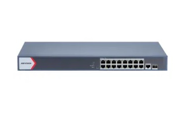 Switch Hikvision DS-3E1518P-EI Gestionado, RJ-45 17, Gigabit Ethernet (10/100/1000), Gris