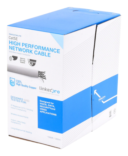 Miniatura 4 de Bobina LinkedPRO PRO-CAT-5E-LITE Cat5e, 305 m, U/UTP (UTP), Gris