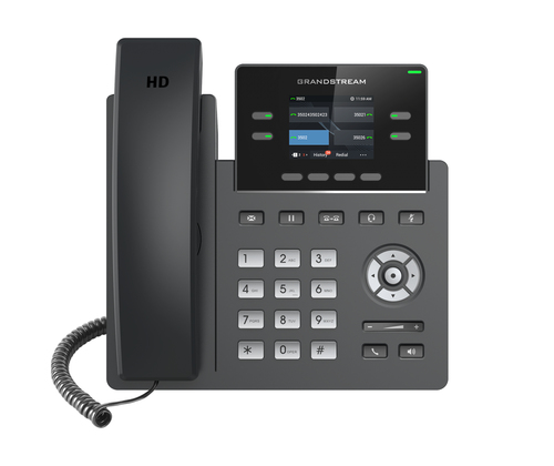 Teléfono Ip Grandstream Networks GRP2612P Terminal con conexión por cable, PoE, 2 líneas, Negro