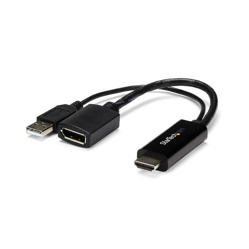 Adaptador vídeo StarTech.com Convertidor HDMI a DisplayPort - 4K, 3840 x 2160 Pixeles, 1080p, 720p, 120 Hz, Negro, MegaChips - STDP2600, Convertidor de video activo