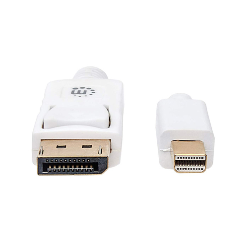 Miniatura 3 de Cable displayPort Manhattan Cable Mini DisplayPort para Monitor DisplayPort 2 m, Blanco