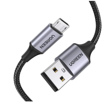 Cable USB Ugreen UG-60146 Micro-USB A a USB A, 480 Mbit/s, Negro, Gris