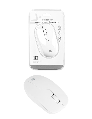 Miniatura 2 de Mouse TechZone TZACMOI49 3 Botones, 1200 DPI, RF inalámbrico, 10 m, Blanco
