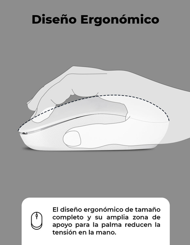 Miniatura 4 de Mouse TechZone TZACMOI49 3 Botones, 1200 DPI, RF inalámbrico, 10 m, Blanco