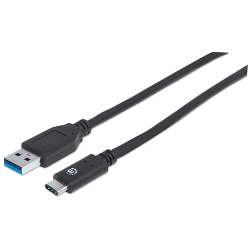 Cable USB Manhattan Cable para Dispositivos USB-C de SúperVelocidad+ USB A a USB C, 10000 Mbit/s, Negro