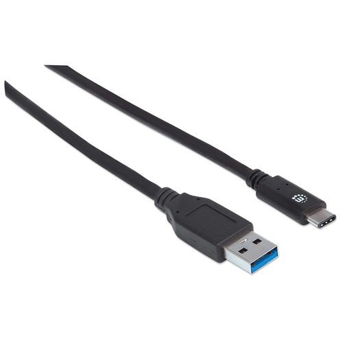 Miniatura 5 de Cable USB Manhattan Cable para Dispositivos USB-C de SúperVelocidad+ USB A a USB C, 10000 Mbit/s, Negro