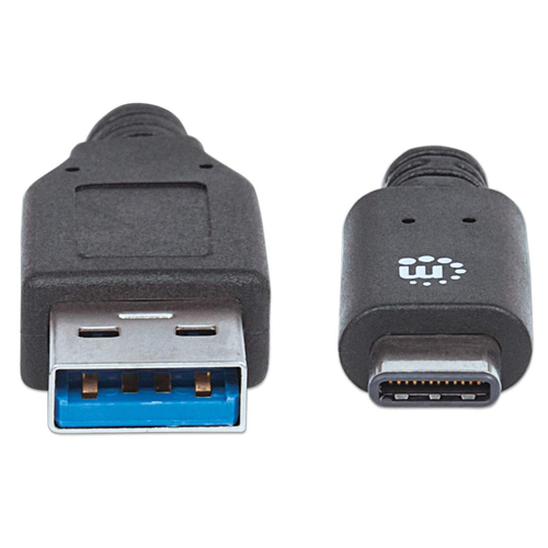 Miniatura 4 de Cable USB Manhattan Cable para Dispositivos USB-C de SúperVelocidad+ USB A a USB C, 10000 Mbit/s, Negro