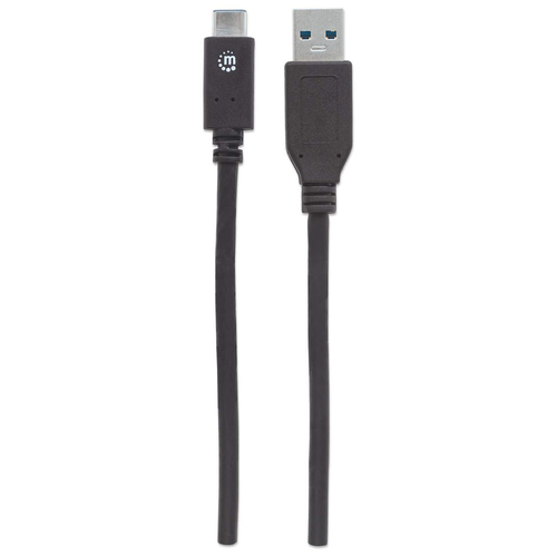 Miniatura 3 de Cable USB Manhattan Cable para Dispositivos USB-C de SúperVelocidad+ USB A a USB C, 10000 Mbit/s, Negro