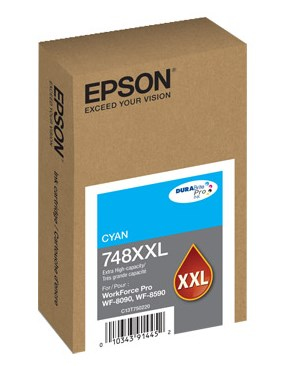 Cartucho de tinta Epson T748XXL220 Original, Cian, Extra (Súper) alto rendimiento