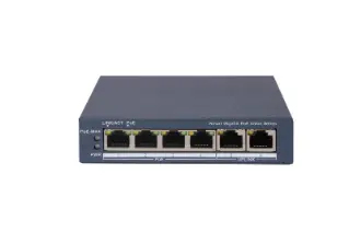 Switch Hikvision DS-3E1506P-EI/M Gestionado, RJ-45 6, Gigabit Ethernet (10/100/1000), 4 POE, Gris
