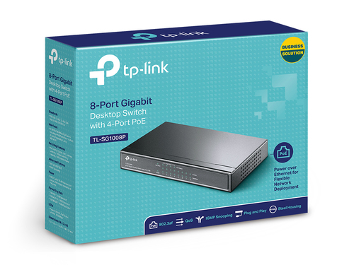 Miniatura 2 de Switch TP-Link TL-SG1008P No administrado, RJ-45 8, Gigabit Ethernet (10/100/1000), 4 POE, Avellana