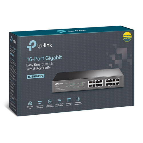 Miniatura 2 de Switch TP-Link TL-SG1016PE Gestionado, L2, RJ-45 16, Gigabit Ethernet (10/100/1000), (PoE +) 8, Negro