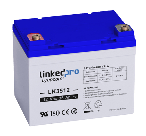 Bateria LinkedPRO LK3512 Sealed Lead Acid (VRLA), 12 V, 35000 mAh, Color aguamarina, Gris